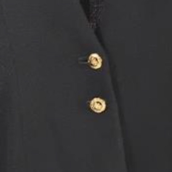 St. John Elegant Black Blazer with Gold Buttons - Picture 3 of 11